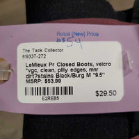 Pr Closed Boots, velcro *vgc, clean, pilly edges, mnr dirt?stains