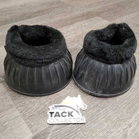 Pr Ribbed Rubber Bell Boots, velcro *vgc, mnr dirt & film