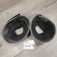 Pr Ribbed Rubber Bell Boots, velcro *vgc, mnr dirt & film