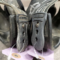 Pr Heel Boots *gc, dirt, faded, stretched elastic, marker, stains, seam rubs