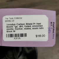 Pr Heel Boots *gc, dirt, faded, stretched elastic, marker, stains, seam rubs