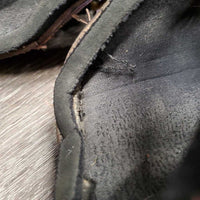 Tall Leather Hind Pinch Boots, velcro *gc, dirty, rubs, curled & pilly edges, loose threads