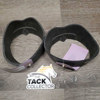 2 Rubber Heel Guards - Grab Boots, Pull On *gc, mnr dirt & faded