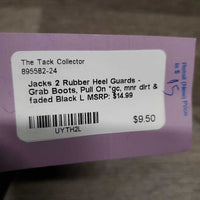 2 Rubber Heel Guards - Grab Boots, Pull On *gc, mnr dirt & faded