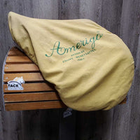 17.5" MW 5.5" Amerigo Close Contact, 2 Billet Guards, Yellow Amerigo Cover, Wool Flocking, Full Calfskin, Large Front & Med Back Blocks, Flaps: 13.5"L x 13"W Serial #: 17.5 N 14850412 JDJAP 2 M