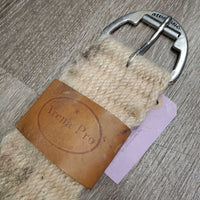 27 Mohair String Wide Roper Cinch, Leather Center, 2 D Rings *gc, dirty, hairy, stains