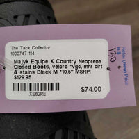X Country Neoprene Closed Boots, velcro *vgc, mnr dirt & stains
