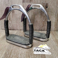 Pr Flexi Stirrups, grips *vgc, mnr dirt, residue, scratches
