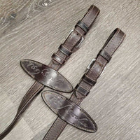 Soft Narrow Rubber Lined Reins, finger stoppers *vgc, mnr threads, clean