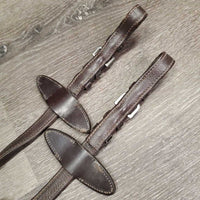 Soft Narrow Rubber Lined Reins, finger stoppers *vgc, mnr threads, clean