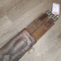 Wide Anatomical Shoulder Relief Girth, 3x D Rings, 2x els *gc, clean, rubs, hairy seams, v.deep creases, stains, marker