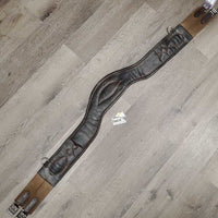 Wide Anatomical Shoulder Relief Girth, 3x D Rings, 2x els *gc, clean, rubs, hairy seams, v.deep creases, stains, marker