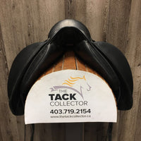 17" *MW/W 5.5" Sankey Jacinda Monoflap Dressage Saddle, Black Sankey Cover, Wool Flocking, XLg Exterior Blocks, Front & Rear Gusset Panels, Buffalo Leather, Flaps: 16.25"L x 11"W Serial #: 074416 17 M/W