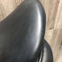 17" *MW/W 5.5" Sankey Jacinda Monoflap Dressage Saddle, Black Sankey Cover, Wool Flocking, XLg Exterior Blocks, Front & Rear Gusset Panels, Buffalo Leather, Flaps: 16.25"L x 11"W Serial #: 074416 17 M/W