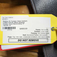 17" *W/XW *6" Sankey SJ Custom Close Contact, 2 Billet Guards, Black Hampton Classic Cover, Med Front & Large Back Blocks, Wool Flocking, Front & Rear Gusset Panels, sm Shoulder Cut Outs, Flaps: 11.25"L x 14.5"W Serial #: 1326161 17 T