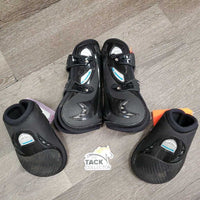 Open Front & Hind Boots, tabs *gc/vgc, clean, rubs, scrapes, pills, rubs, marker