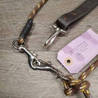 Yacht Rope Chambon, Snap & Leather Crown Piece *vgc, clean, Broken/TIED nylon rope end, creases