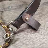 Yacht Rope Chambon, Snap & Leather Crown Piece *vgc, clean, Broken/TIED nylon rope end, creases