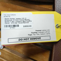 17.5 Adj *Green/Narrow Bates Hunter Jumper Close Contact Saddle, 2 Billet Guards, 2 Med Front Velcro Blocks, Bates T Bar Leathers, Blue CanPro Cover, CAIR Panels, Front & Rear Gusset Panels, Flaps: 14"l x 13.5"W Serial #:B1905102-44R 17.5"