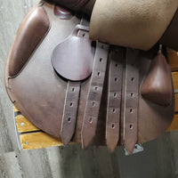 18.5 *MW 5" Amerigo DJ CC Saddle, 4 Billet Guards, Yellow Cotton Cover, Wool Flocking, Long Med Front & Med Back Blocks, Flaps: 14.25"L x 14"W Serial #: 18 1/2 L1555101 +2 1/2 DJ 4