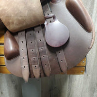 18.5 *MW 5" Amerigo DJ CC Saddle, 4 Billet Guards, Yellow Cotton Cover, Wool Flocking, Long Med Front & Med Back Blocks, Flaps: 14.25"L x 14"W Serial #: 18 1/2 L1555101 +2 1/2 DJ 4