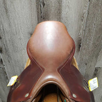 18.5 *MW 5" Amerigo DJ CC Saddle, 4 Billet Guards, Yellow Cotton Cover, Wool Flocking, Long Med Front & Med Back Blocks, Flaps: 14.25"L x 14"W Serial #: 18 1/2 L1555101 +2 1/2 DJ 4