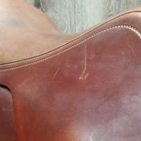 18.5 *MW 5" Amerigo DJ CC Saddle, 4 Billet Guards, Yellow Cotton Cover, Wool Flocking, Long Med Front & Med Back Blocks, Flaps: 14.25"L x 14"W Serial #: 18 1/2 L1555101 +2 1/2 DJ 4