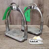 Wide Base Flexi Stirrup Irons, Swivel Top *gc, clean & dirty, residue, stains, scratches