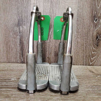 Wide Base Flexi Stirrup Irons, Swivel Top *gc, clean & dirty, residue, stains, scratches