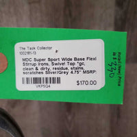 Wide Base Flexi Stirrup Irons, Swivel Top *gc, clean & dirty, residue, stains, scratches