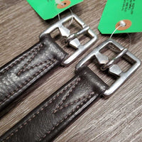 Pr Thick Nylon Lined Soft Stirrup Leathers *xc/vgc, clean, mnr dents, rubs, scrapes & scratches
