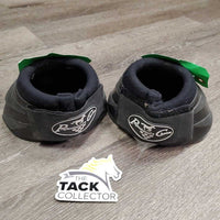 No Turn Bell Boots, velcro *fair, rubs, thread, torn/curled inner edges, dirt, stains, threads, faded