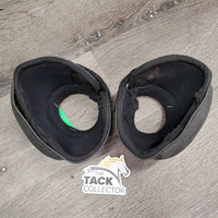 No Turn Bell Boots, velcro *fair, rubs, thread, torn/curled inner edges, dirt, stains, threads, faded