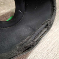 No Turn Bell Boots, velcro *fair, rubs, thread, torn/curled inner edges, dirt, stains, threads, faded