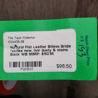 Flat Leather Bitless Bridle *xc/like new, mnr dusty & stains