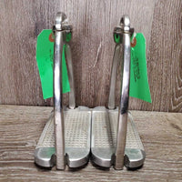 Wide Base Stirrup Irons, Swivel Top *vgc, clean, mnr dirt, stain, rubs & stains
