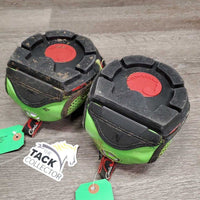 2 Hoof Boots, yellow liners *gc, clean, hairy, stains, residue, rubs