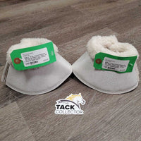 Pr Wrap Around Neoprene Bell Boots, Fleece Top, velcro *gc, mnr hair & frays, clean, clumpy