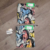 2 Fleece Stirrup Iron Covers, Drawstring Top *vgc, clean, mnr hair & clumps