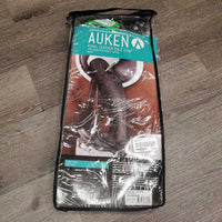 Leather Half Chaps, Back Zipper, Bag *gc, clean, dirty, clean, film, stretched & puckered elastic