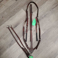 Rsd Leather & Elastic Breastplate, 2 Pc Running Martingale *vgc, clean, mnr film, stains & residue