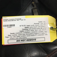 16.5" *XW 7.5" Stubben Juventus Dressage Saddle, Wool Flocking, Rear Gusset Panels, Lg Front Blocks, Flaps: 15"W x 11.5" Serial #: XW 8840302