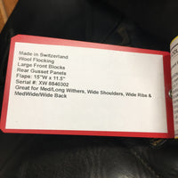 16.5" *XW 7.5" Stubben Juventus Dressage Saddle, Wool Flocking, Rear Gusset Panels, Lg Front Blocks, Flaps: 15"W x 11.5" Serial #: XW 8840302