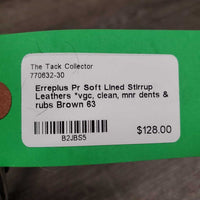 Pr Soft Lined Stirrup Leathers *vgc, clean, mnr dents & rubs