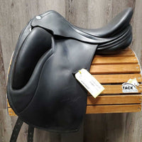 17/17.5" *Adj Set M/W - 5.25" Erreplus Elena Dressage Saddle, Grey Erreplus Cover, Wool Flocking, XLg Exterior Front Blocks, Flaps: 17.5"L x 11"W Serial #: 160509772BMAO
