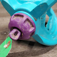 Bizzy Lick Ball Hard Plastic Treat Holder *No string, gc, clean, chewed/rough edges, gunky residue