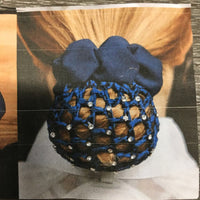 Crystal Hair Net & Scrunchie Combo, Built In Clips, bag *new