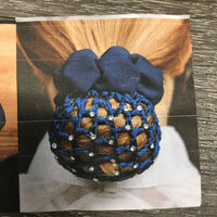 Crystal Hair Net & Scrunchie Combo, Built In Clips, bag *new