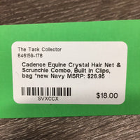 Crystal Hair Net & Scrunchie Combo, Built In Clips, bag *new
