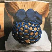 Crystal Hair Net & Scrunchie Combo, Built In Clips, bag *new